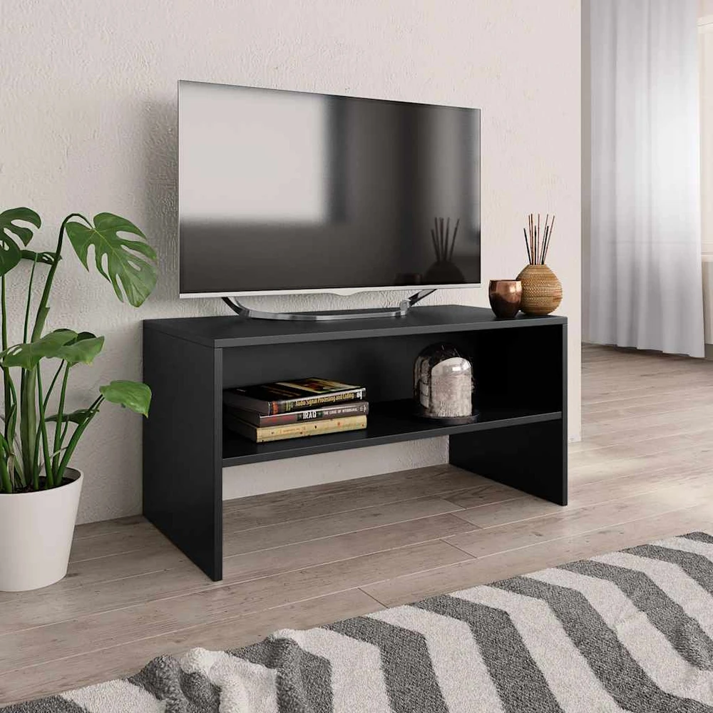 TV staliukas Televizoriaus spintelė, juoda, 80x40x40cm, apdirbta mediena