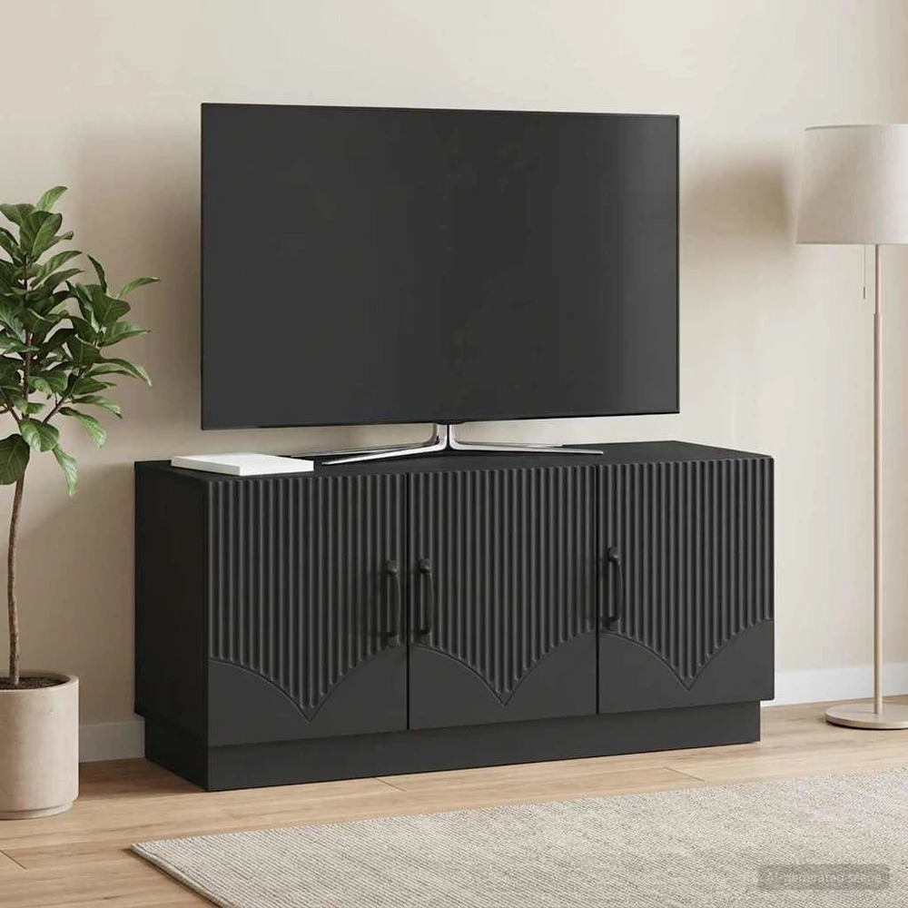 TV staliukas Televizoriaus spintelė Juoda 99 x 34,5 x 47 cm Apdirbta mediena