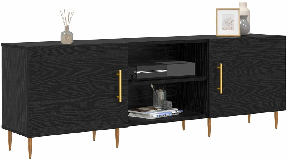 TV staliukas Televizoriaus spintelė 150 x 30 x 50 cm juoda ąžuolo