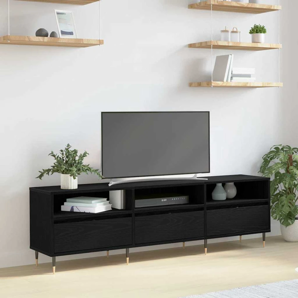 TV staliukas Televizoriaus spintelė 150 x 30 x 45 cm Juodas ąžuolas