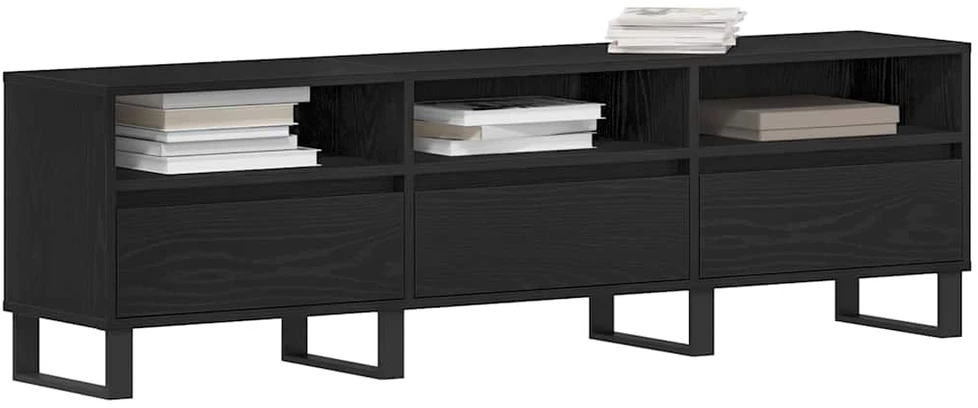 TV staliukas Televizoriaus spintelė 150 x 30 x 44,5 cm Juodas ąžuolas