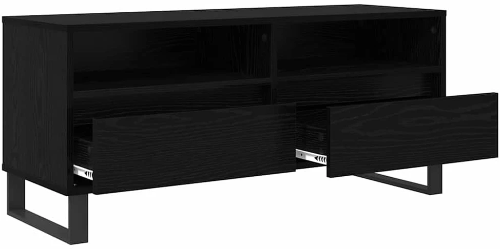 TV staliukas Televizoriaus spintelė Juodas ąžuolas 100 x 34,5 x 44,5 cm