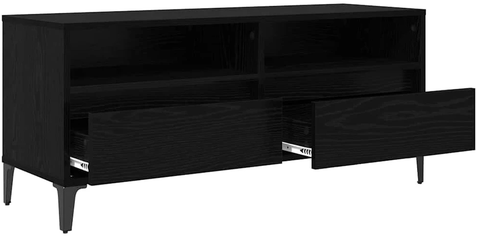TV staliukas Televizoriaus spintelė Juodas ąžuolas 100 x 34,5 x 44,5 cm