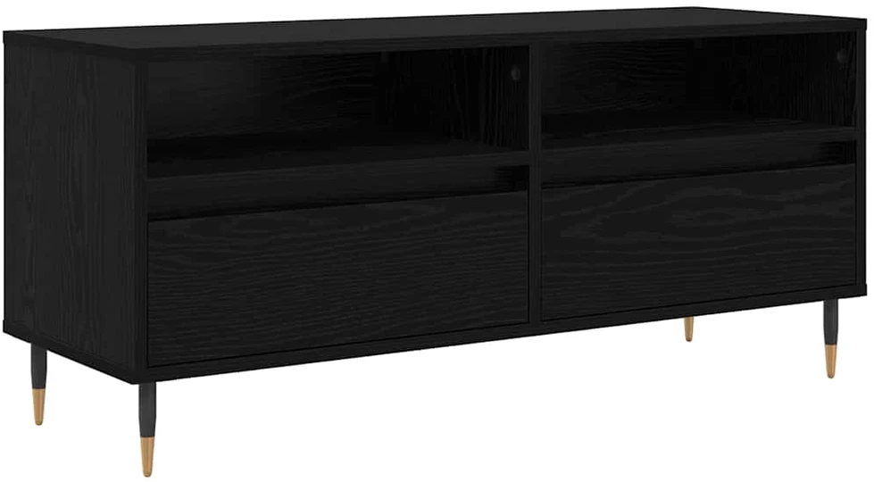 TV staliukas Televizoriaus spintelė Juodas ąžuolas 100 x 34,5 x 44,5 cm