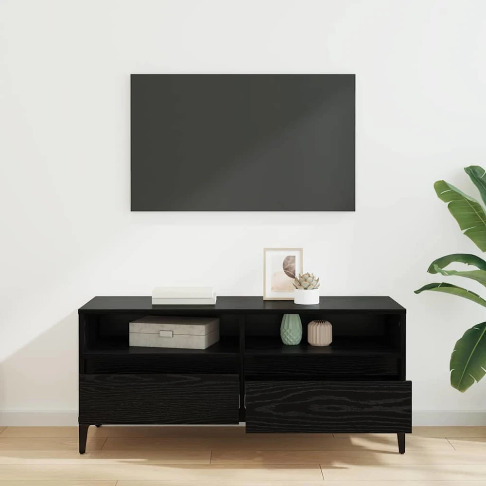 TV staliukas Televizoriaus spintelė Juodas ąžuolas 100 x 34,5 x 44,5 cm