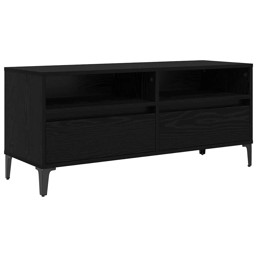 TV staliukas Televizoriaus spintelė Juodas ąžuolas 100 x 34,5 x 44,5 cm