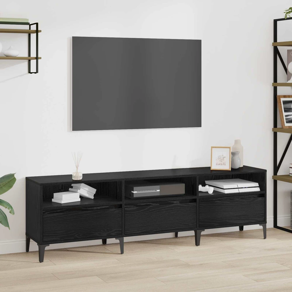 TV staliukas Televizoriaus spintelė Juodas ąžuolas 150 x 30 x 45 cm