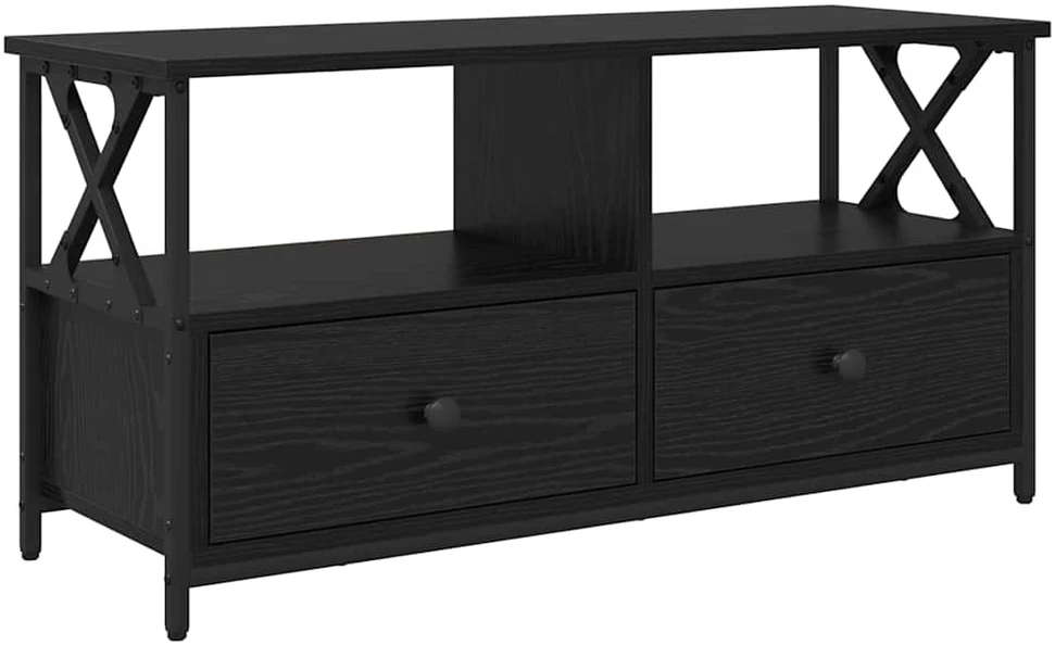 TV staliukas Televizoriaus spintelė Juodas ąžuolas 90 x 33 x 45 cm