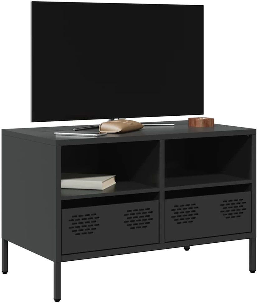 TV staliukas Televizoriaus spintelė, juodos, 68x39x43,5cm, plienas