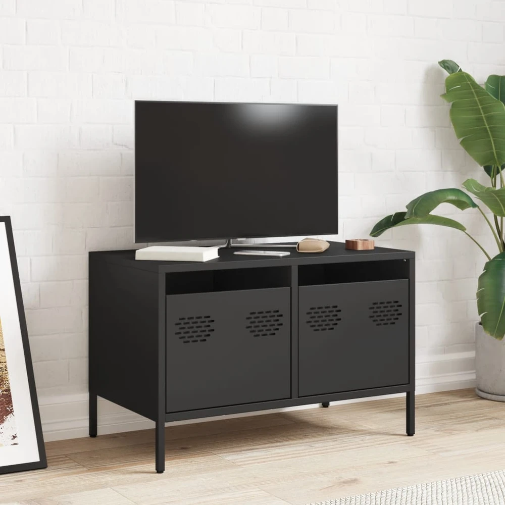 TV staliukas Televizoriaus spintelė, juodos, 68x39x43,5cm, plienas