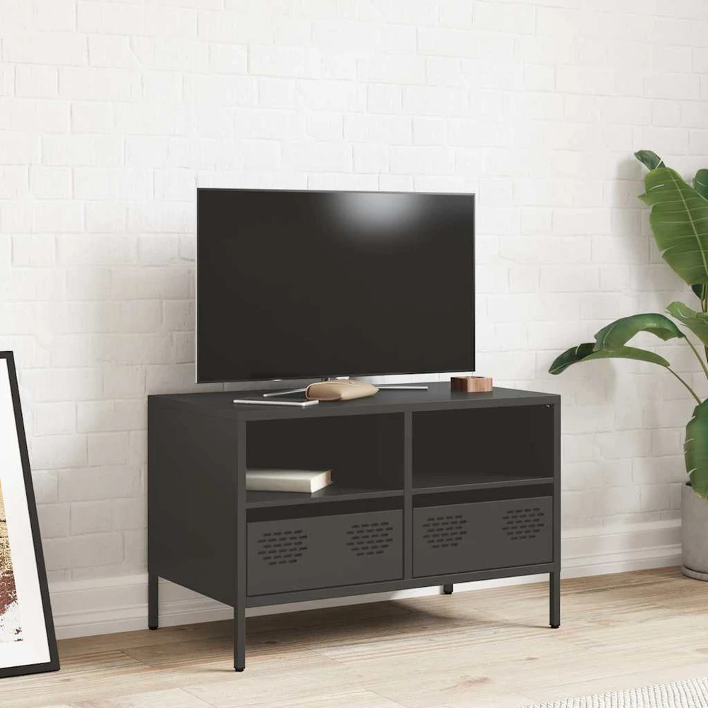 TV staliukas Televizoriaus spintelė, juodos, 68x39x43,5cm, plienas