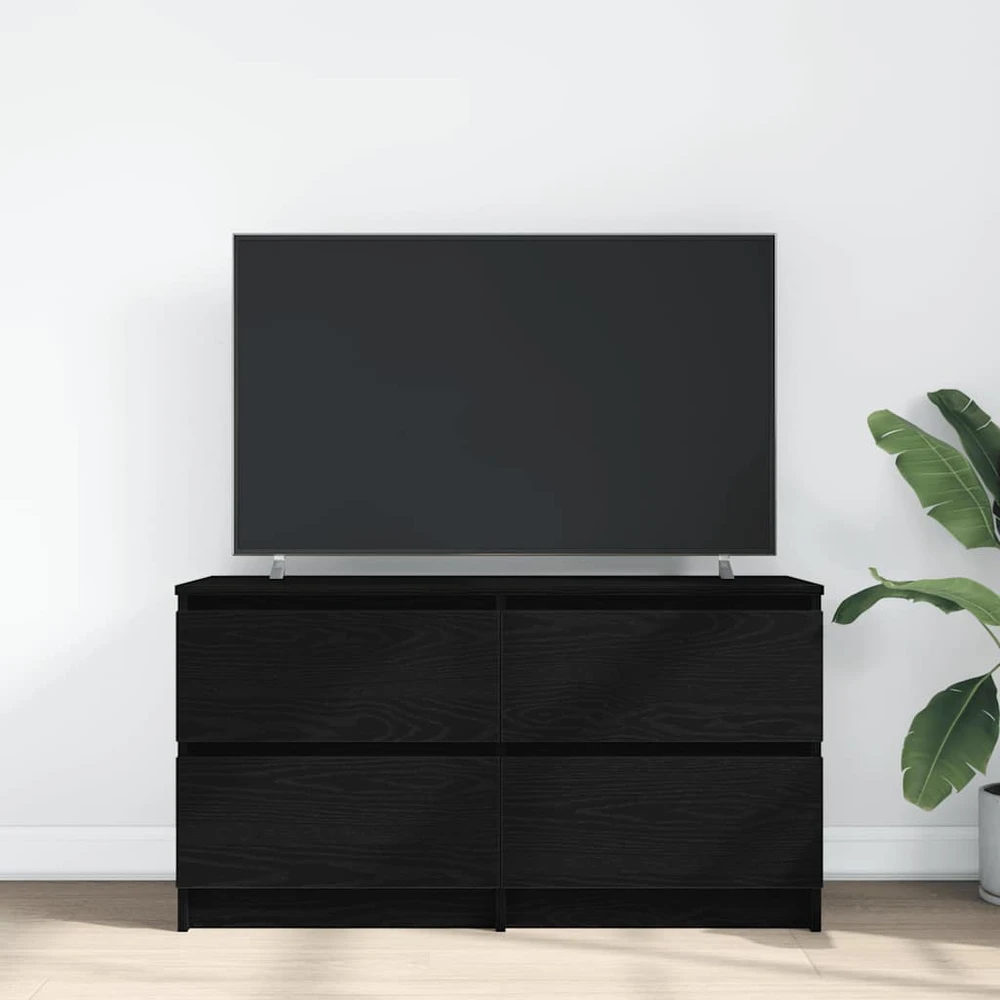 TV staliukas Televizoriaus spintelė, juodos spalvos, 100x35x54 cm, mediena