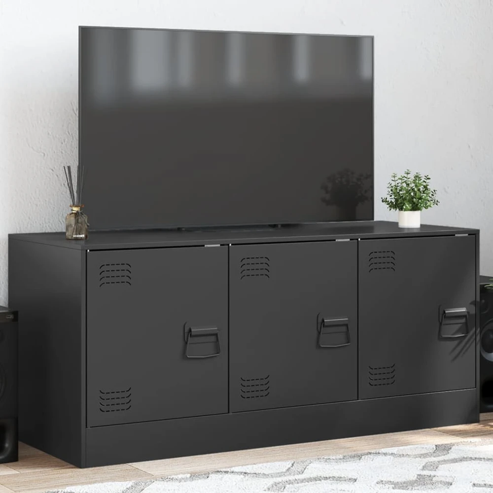 TV staliukas Televizoriaus spintelė, juodos spalvos, 99x39x44cm, plienas