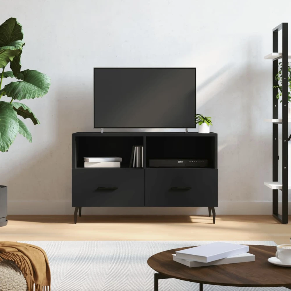 TV staliukas Televizoriaus spintelė, juodos spalvos, 80x36x50cm, mediena