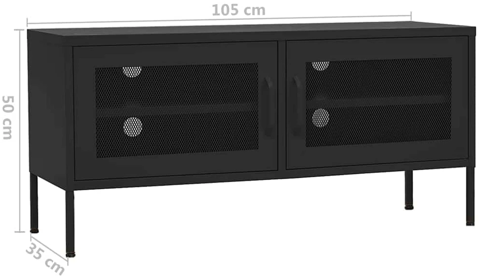 TV staliukas Televizoriaus spintelė, juodos spalvos, 105x35x50cm, plienas