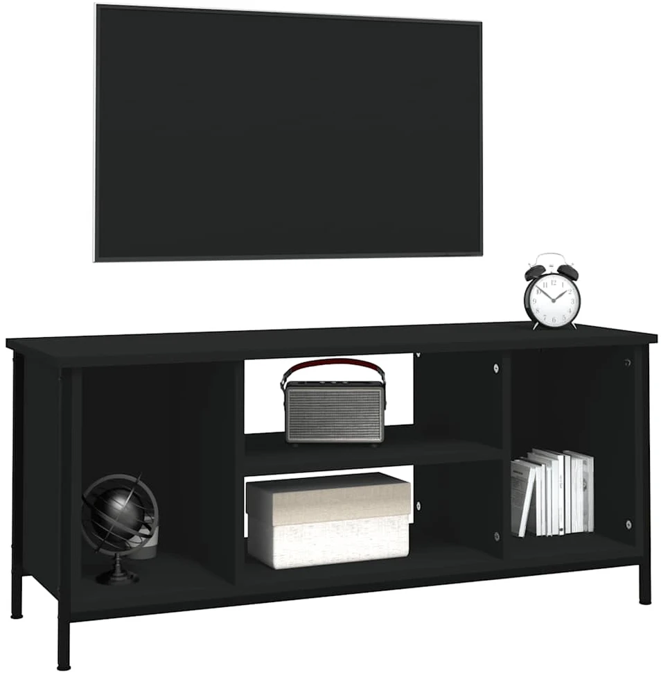 TV staliukas Televizoriaus spintelė, juodos spalvos, 102x35x45cm, mediena