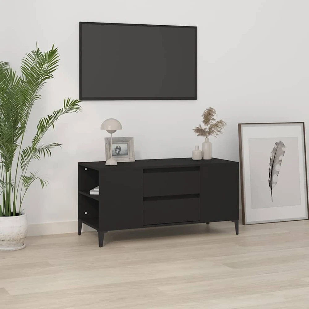 TV staliukas Televizoriaus spintelė, juodos spalvos, 102x44,5x50cm, mediena