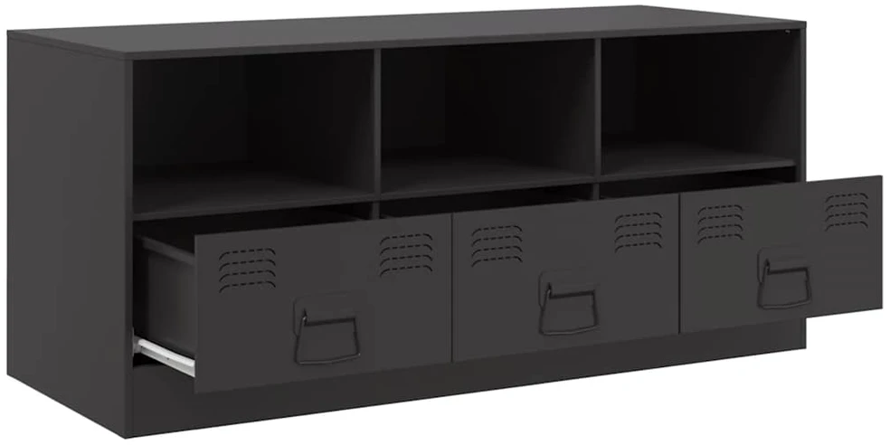 TV staliukas Televizoriaus spintelė, juodos spalvos, 99x39x44cm, plienas
