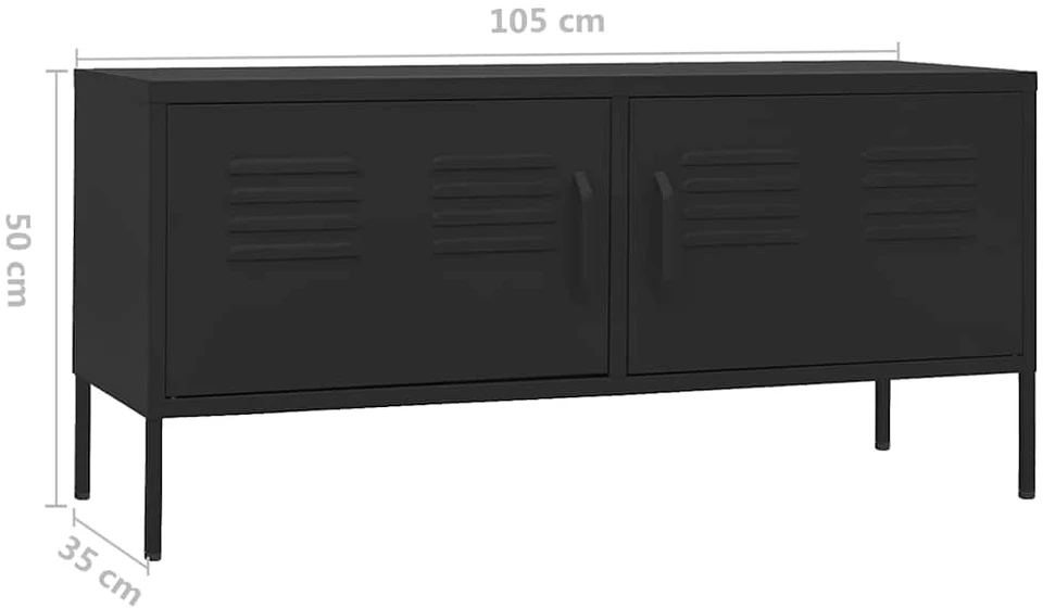 TV staliukas Televizoriaus spintelė, juodos spalvos, 105x35x50cm, plienas