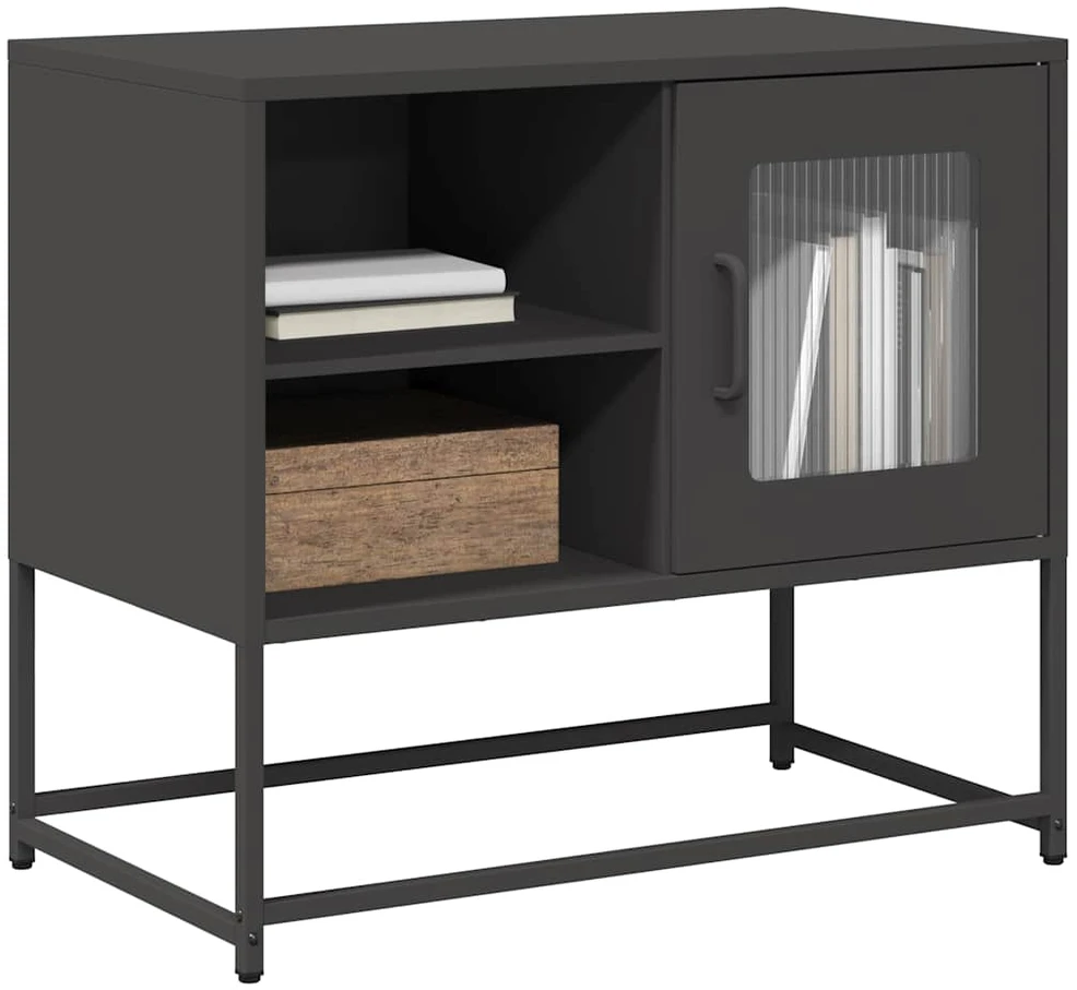 TV staliukas Televizoriaus spintelė, juodos spalvos, 68x39x60,5cm, plienas