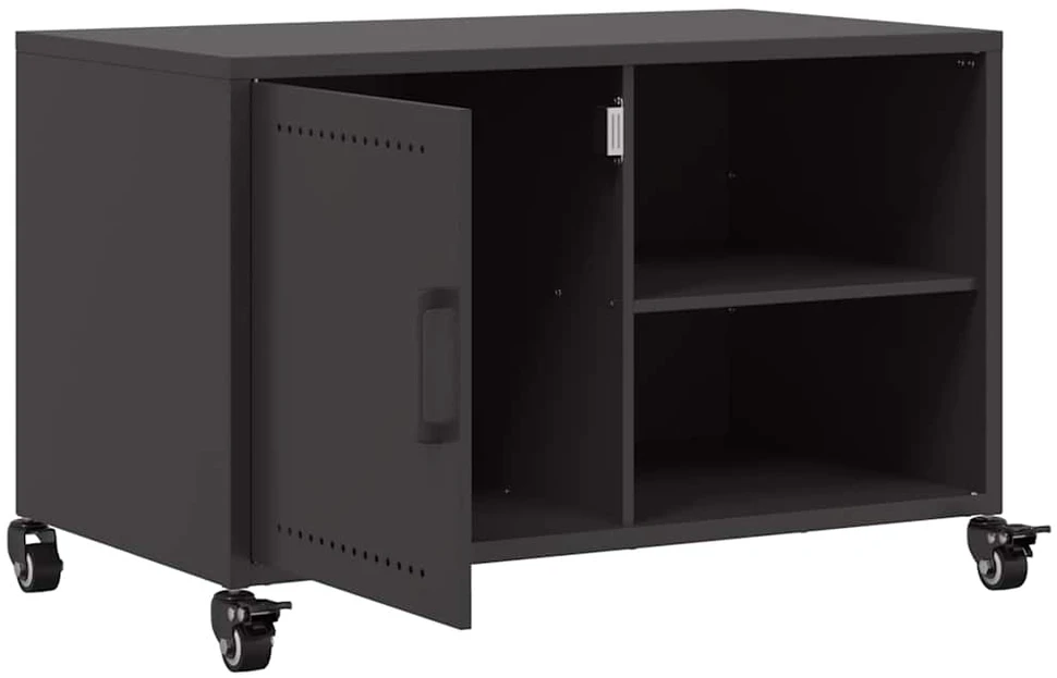 TV staliukas Televizoriaus spintelė, juodos spalvos, 68x39x43,5cm, plienas