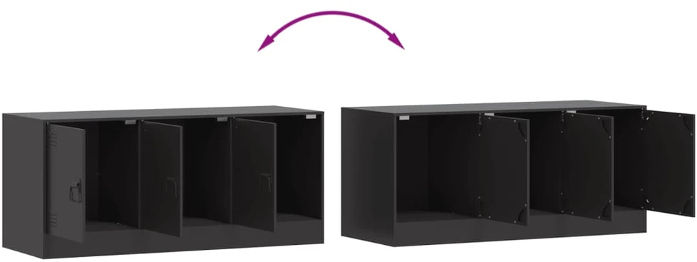 TV staliukas Televizoriaus spintelė, juodos spalvos, 99x39x44cm, plienas