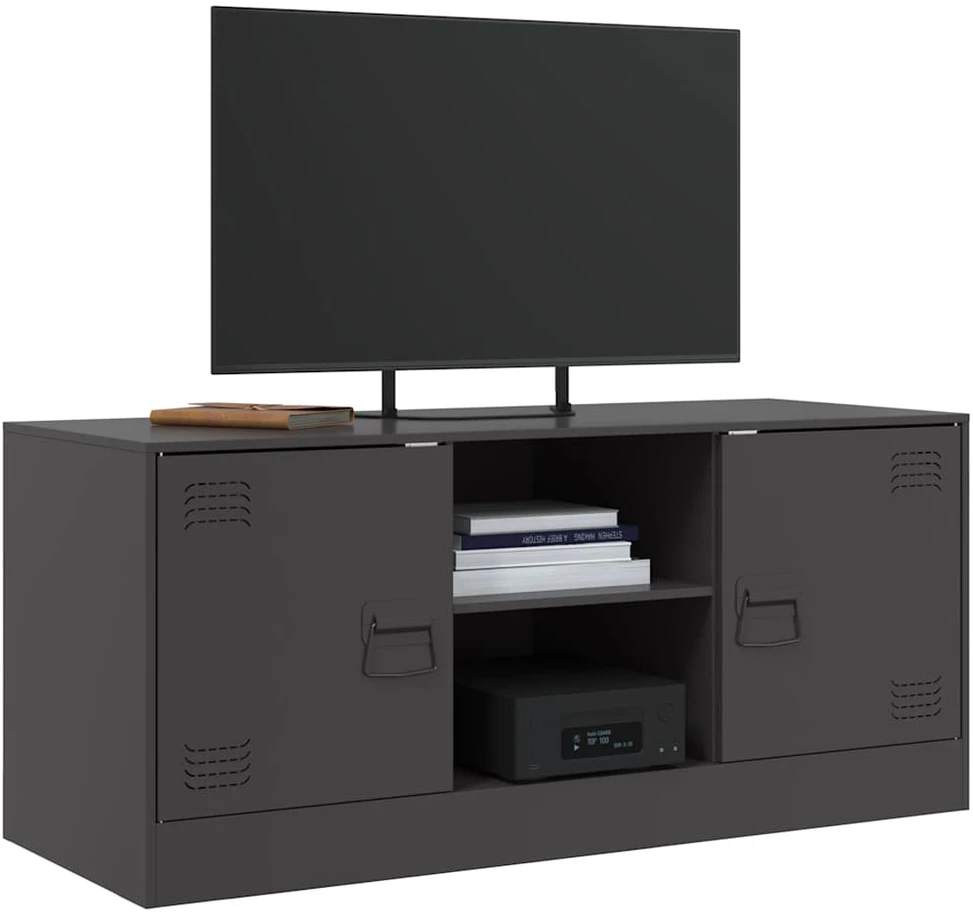 TV staliukas Televizoriaus spintelė, juodos spalvos, 99x39x44cm, plienas