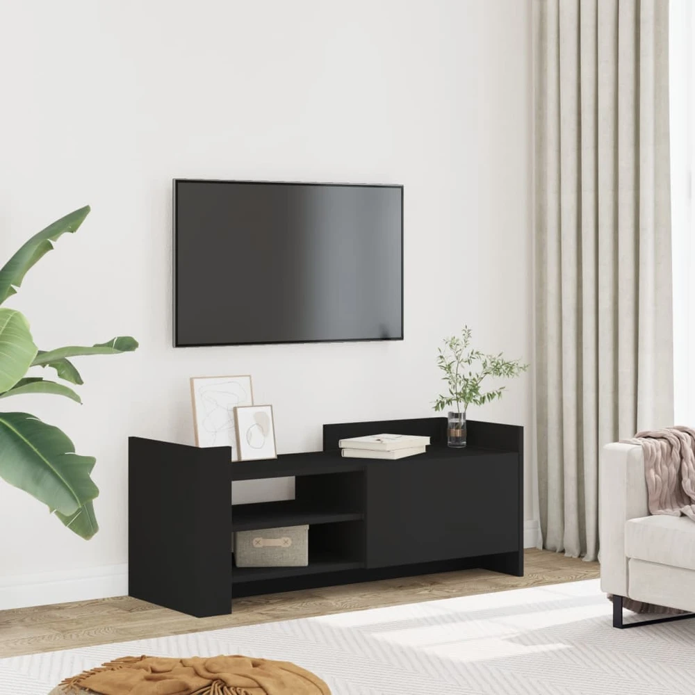 TV staliukas Televizoriaus spintelė, juodos spalvos, 100x35x40cm, mediena