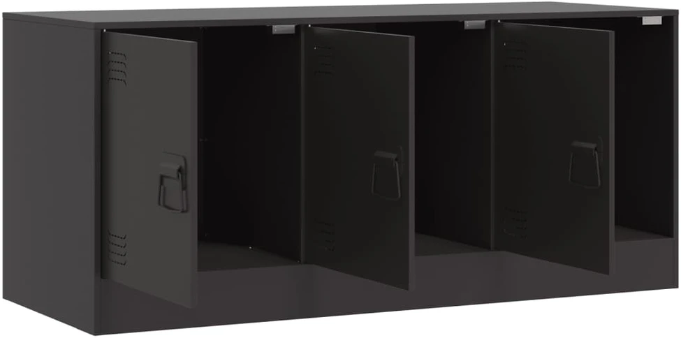 TV staliukas Televizoriaus spintelė, juodos spalvos, 99x39x44cm, plienas