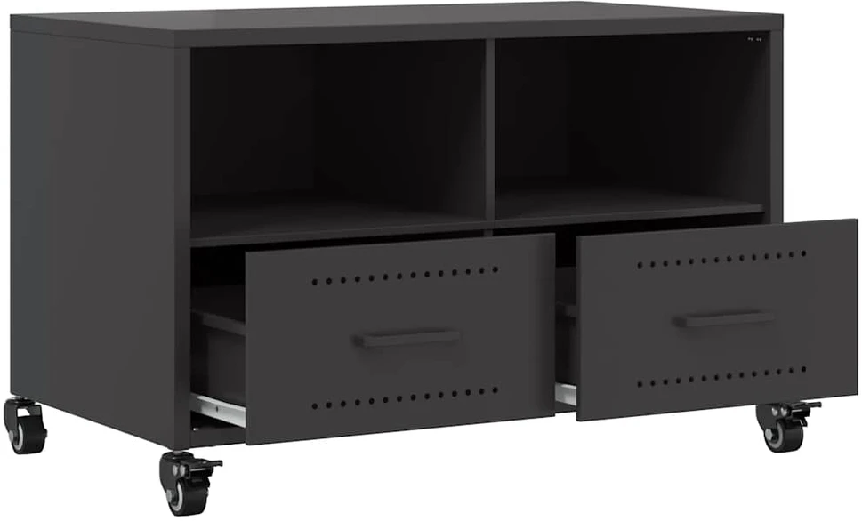 TV staliukas Televizoriaus spintelė, juodos spalvos, 68x39x43,5cm, plienas
