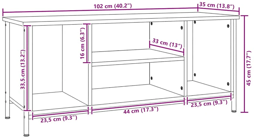 TV staliukas Televizoriaus spintelė, juodos spalvos, 102x35x45cm, mediena