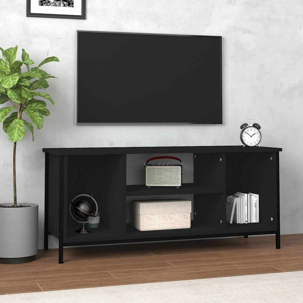 TV staliukas Televizoriaus spintelė, juodos spalvos, 102x35x45cm, mediena