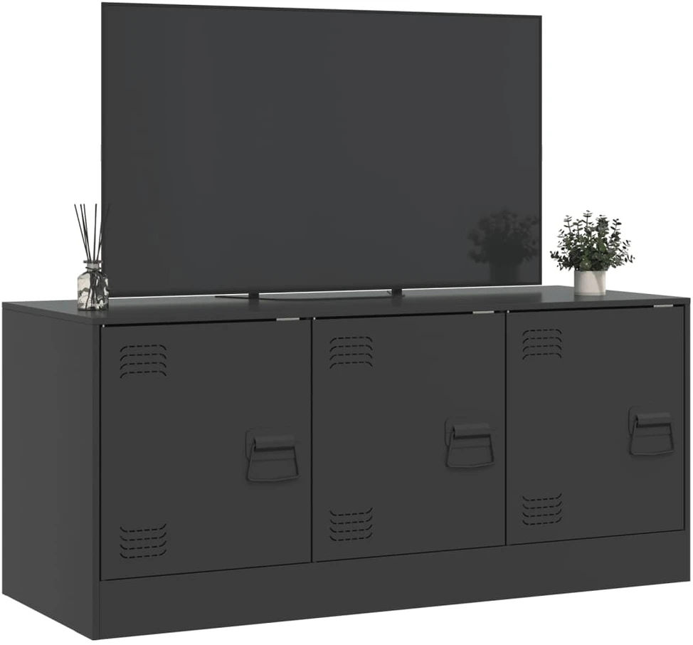 TV staliukas Televizoriaus spintelė, juodos spalvos, 99x39x44cm, plienas
