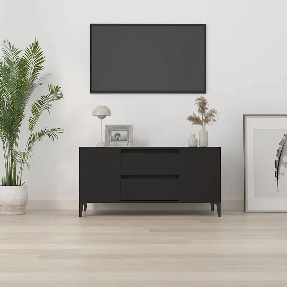 TV staliukas Televizoriaus spintelė, juodos spalvos, 102x44,5x50cm, mediena