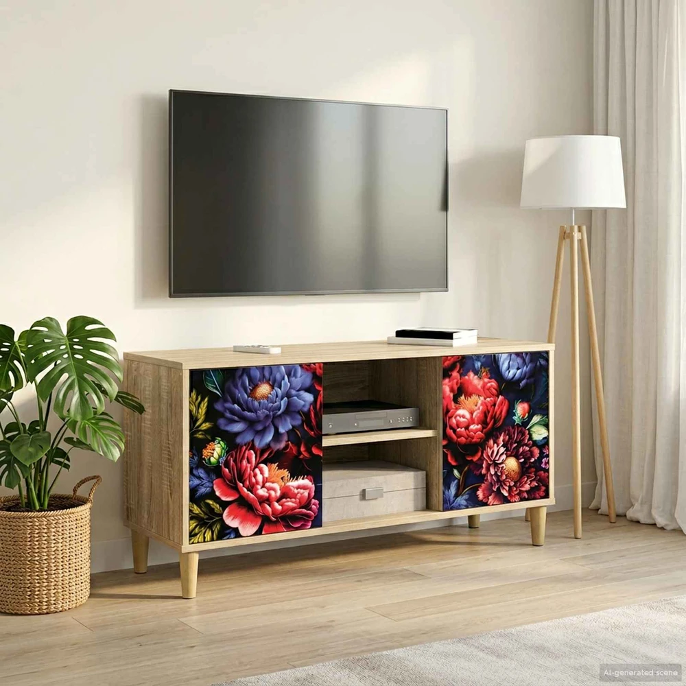 TV staliukas Televizoriaus spintelė KIEL 102 x 33 x 50 cm Sonoma ąžuolo