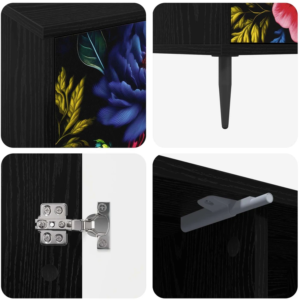 TV staliukas Televizoriaus spintelė KIEL 102 x 33 x 51 cm Juodojo ąžuolo