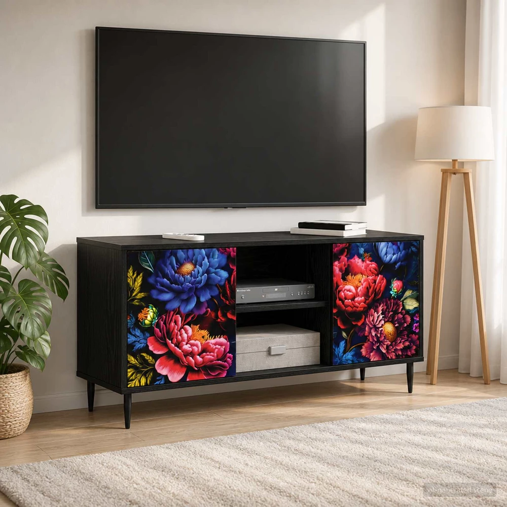 TV staliukas Televizoriaus spintelė KIEL 102 x 33 x 51 cm Juodojo ąžuolo