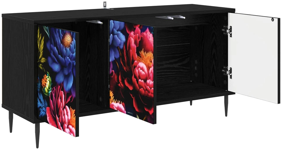 TV staliukas Televizoriaus spintelė KIEL 102 x 33 x 51 cm Juodojo ąžuolo