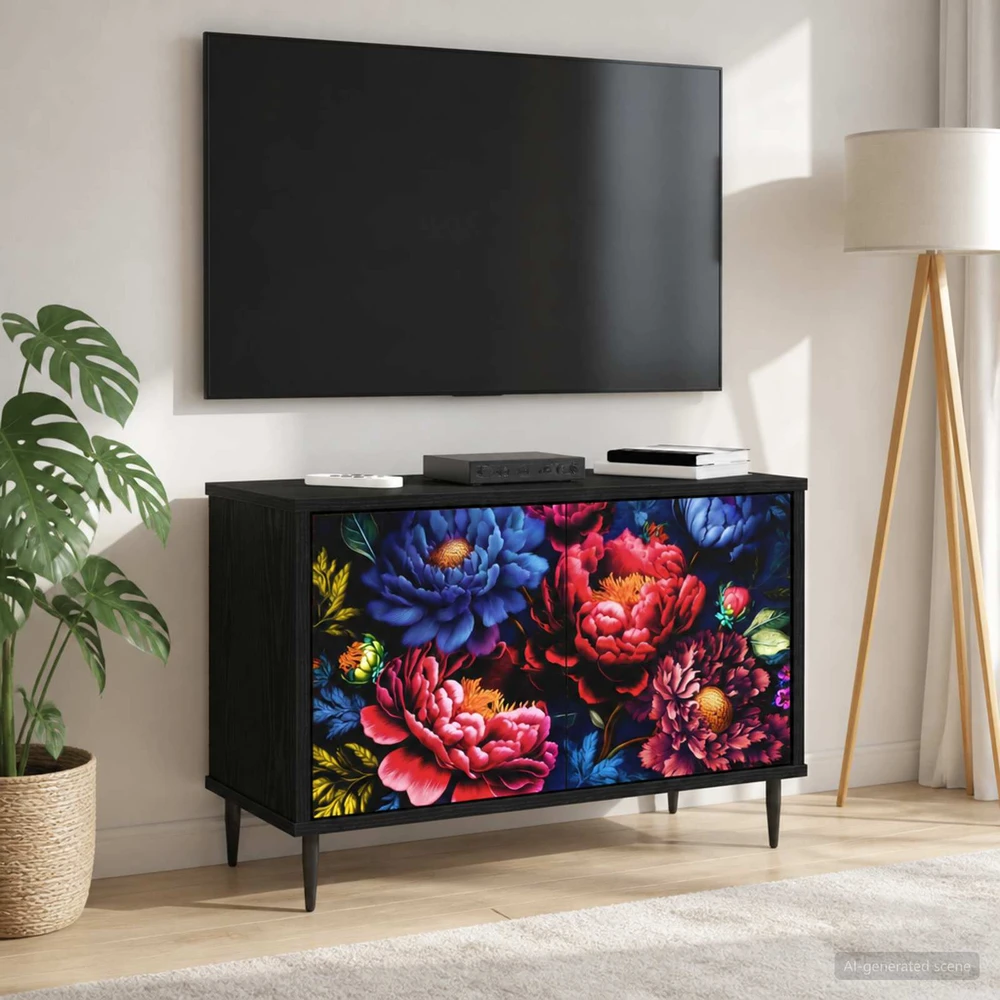 TV staliukas Televizoriaus spintelė KIEL 69 x 33 x 50,5 cm Juodojo ąžuolo