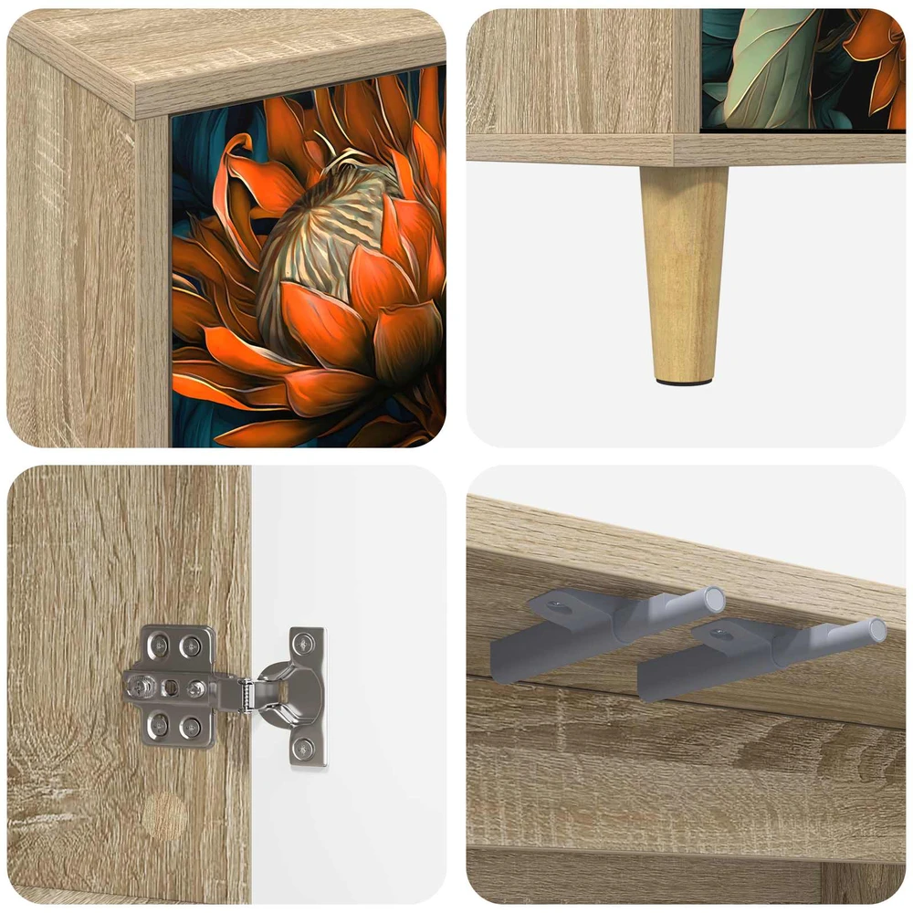 TV staliukas Televizoriaus spintelė LOCHEM 102 x 33 x 50 cm Sonoma ąžuolo