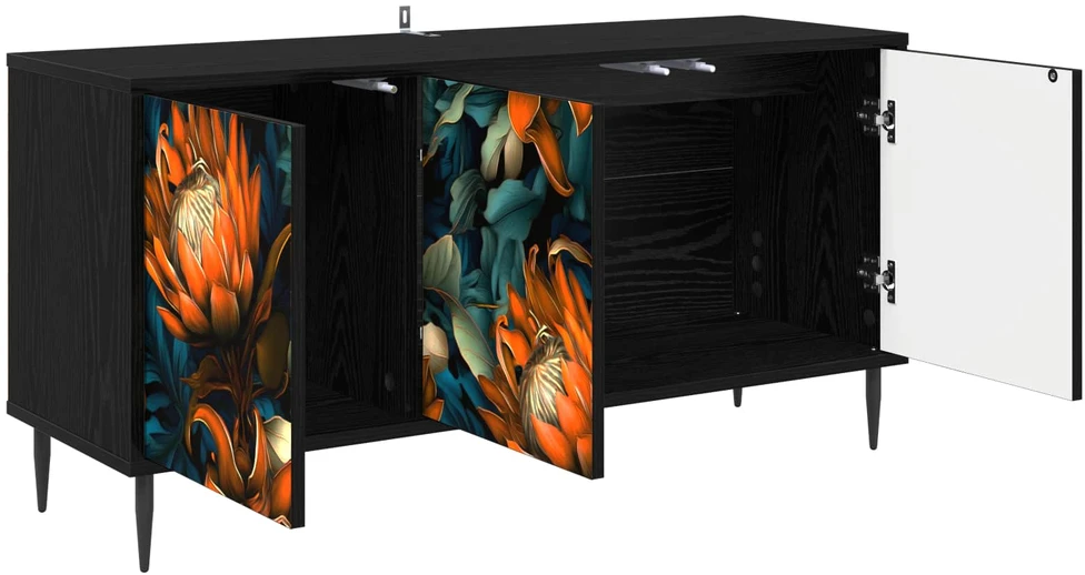 TV staliukas Televizoriaus spintelė LOCHEM 102 x 33 x 51 cm Juodojo ąžuolo