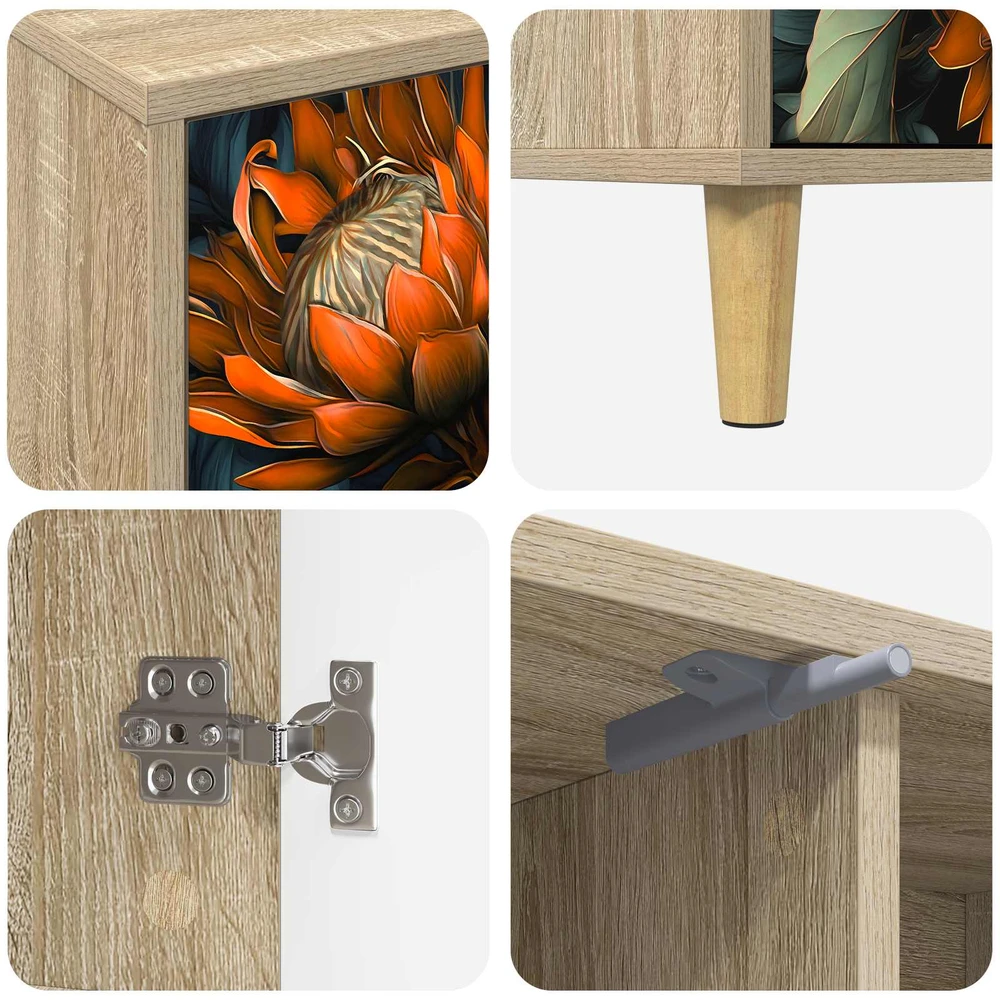 TV staliukas Televizoriaus spintelė LOCHEM 102 x 33 x 50 cm Sonoma ąžuolo