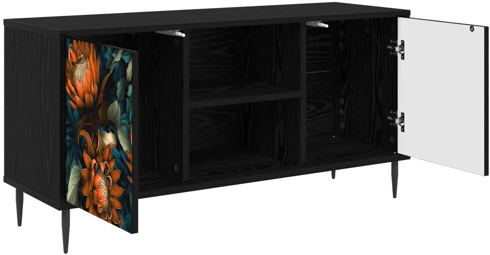 TV staliukas Televizoriaus spintelė LOCHEM 102 x 33 x 51 cm Juodojo ąžuolo