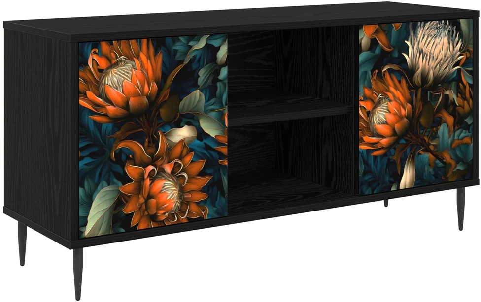 TV staliukas Televizoriaus spintelė LOCHEM 102 x 33 x 51 cm Juodojo ąžuolo
