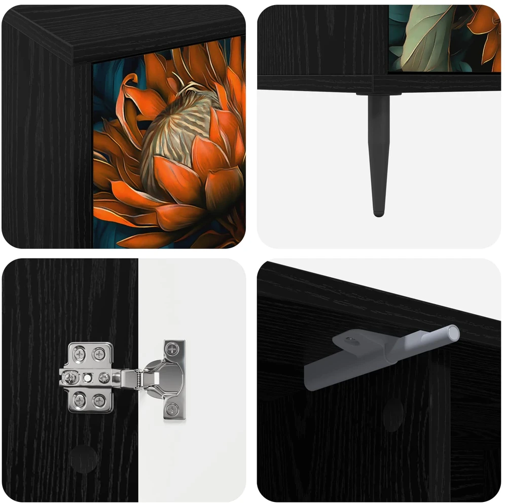 TV staliukas Televizoriaus spintelė LOCHEM 102 x 33 x 51 cm Juodojo ąžuolo