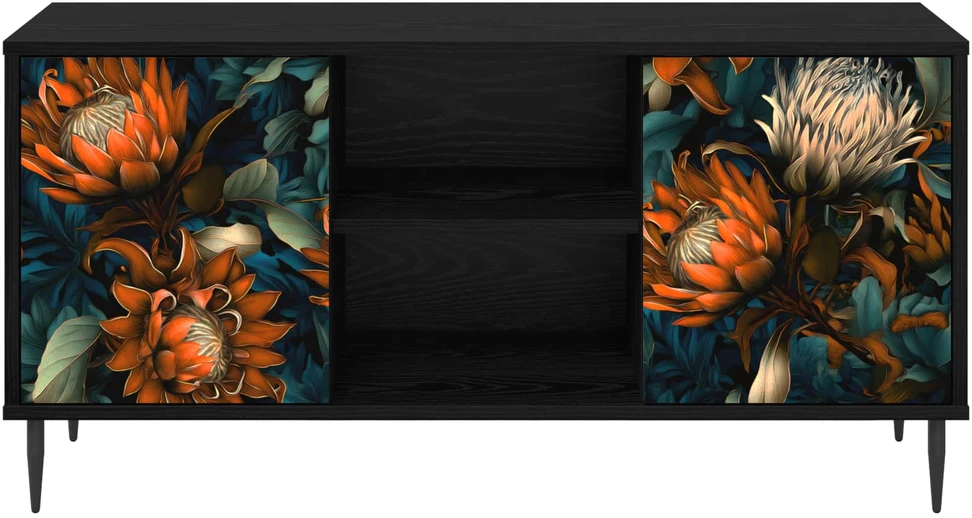 TV staliukas Televizoriaus spintelė LOCHEM 102 x 33 x 51 cm Juodojo ąžuolo