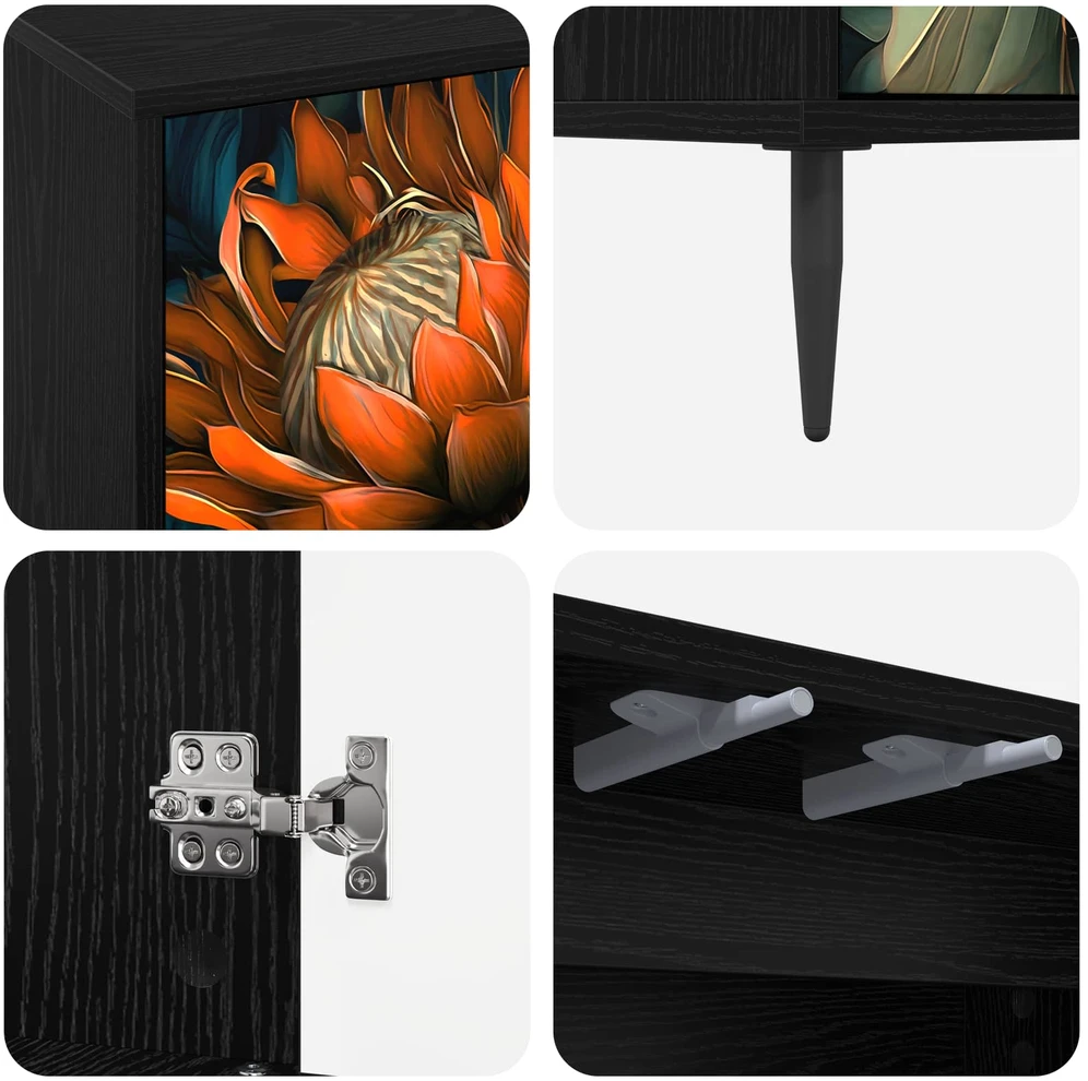 TV staliukas Televizoriaus spintelė LOCHEM 69 x 33 x 50,5 cm Juodojo ąžuolo