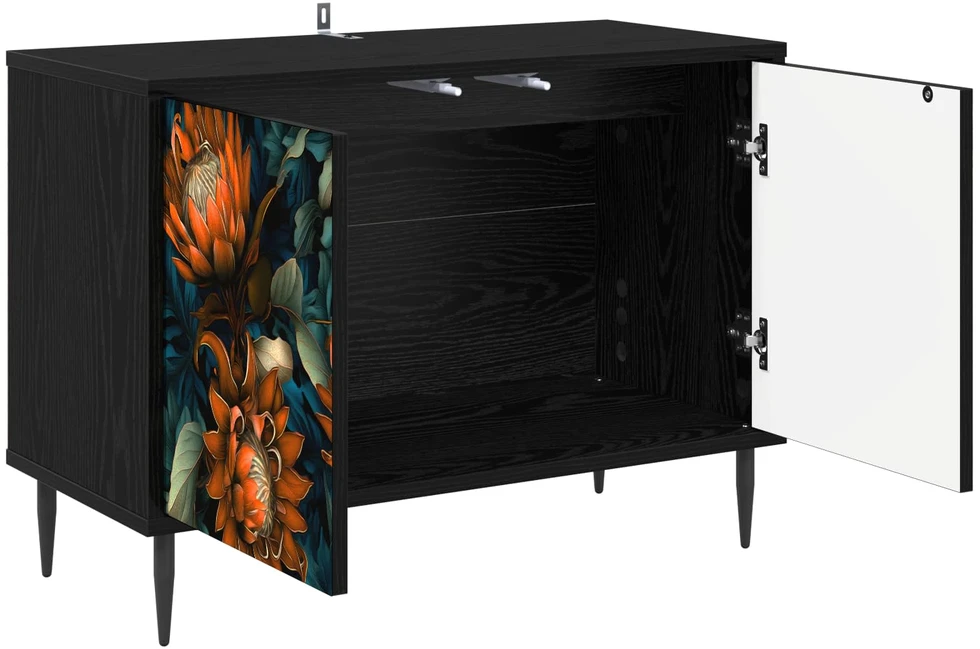 TV staliukas Televizoriaus spintelė LOCHEM 69 x 33 x 50,5 cm Juodojo ąžuolo
