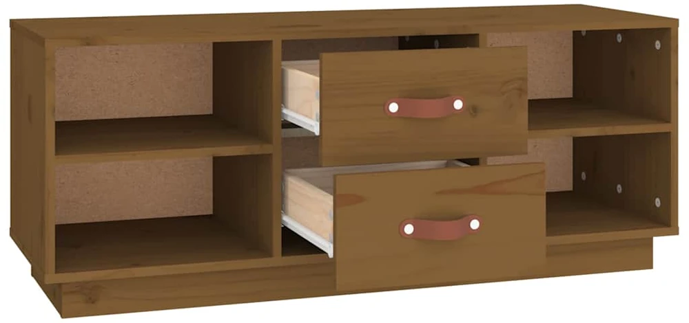 TV staliukas Televizoriaus spintelė, medaus ruda, 100x34x40cm, pušis