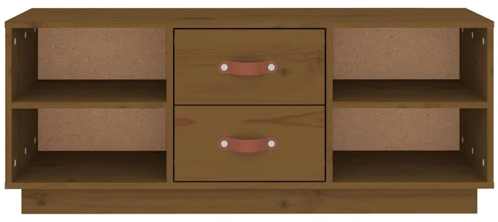 TV staliukas Televizoriaus spintelė, medaus ruda, 100x34x40cm, pušis